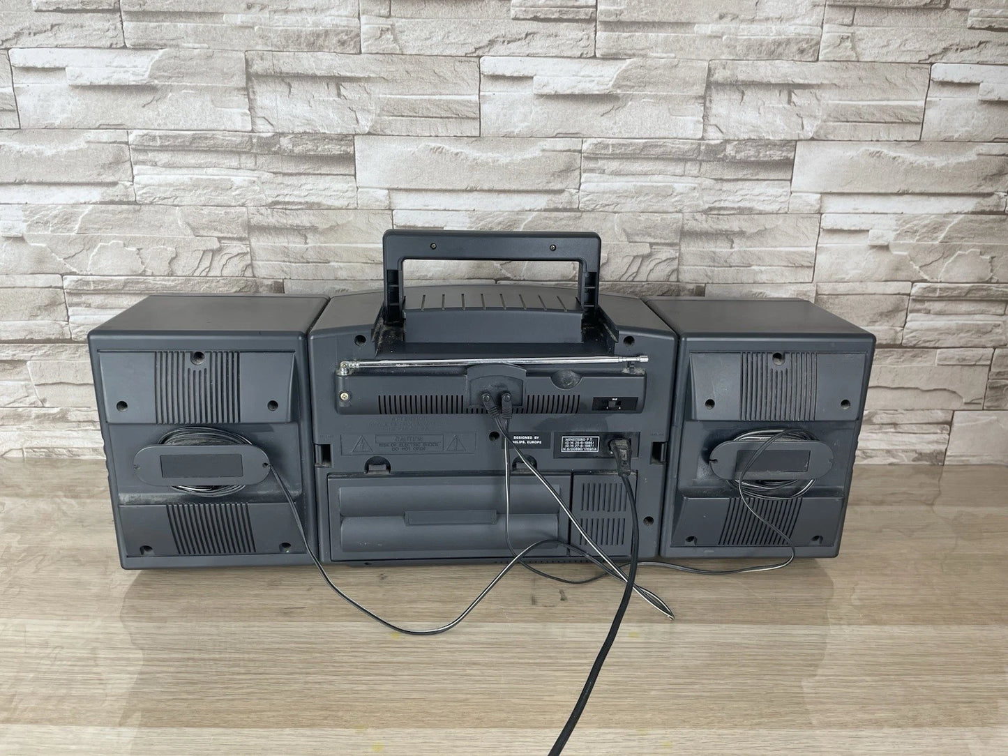 Boombox Radio Stereo Cassette Deck Philips AW7520/00 Nera Vintage Anni 90