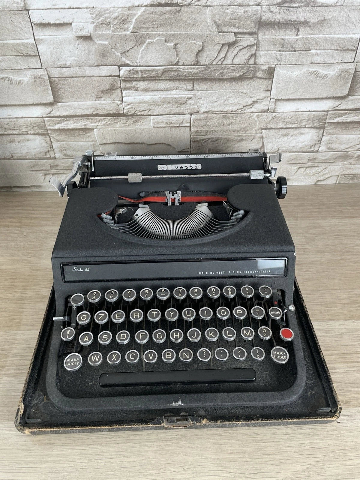 Macchina Per Scrivere Olivetti Studio 42 Vintage Epoca Anni 30 Design Nera