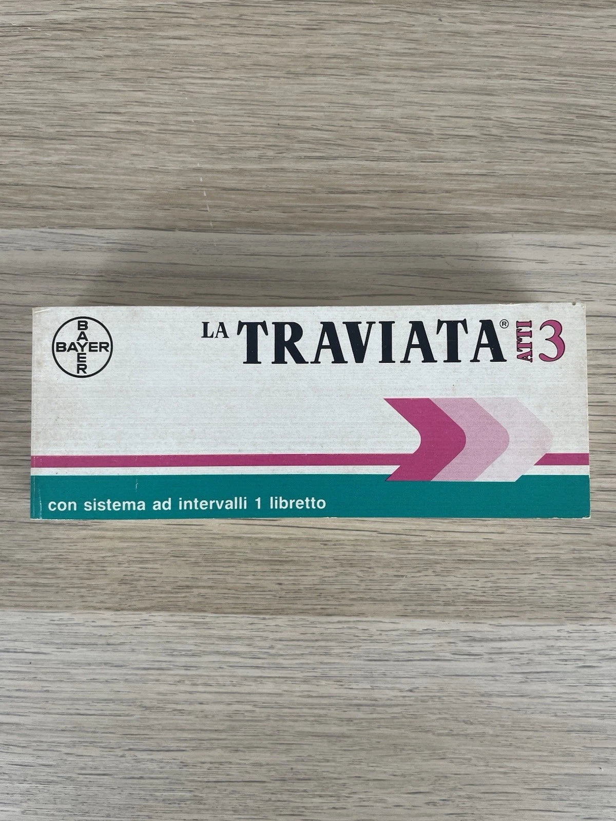 Libretto Promozionale Opera La Traviata 3 Atti Per Bayer Raro Vintage Epoca