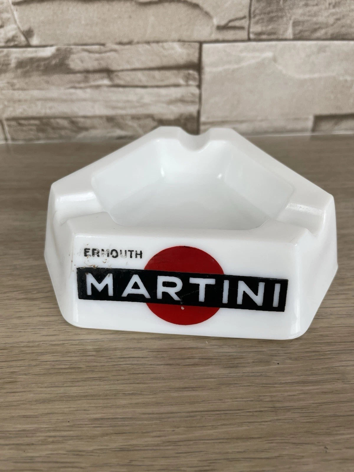 Portacenere Posacenere Martini Vermouth Pubblicitario Vintage Lusvardi Bianco