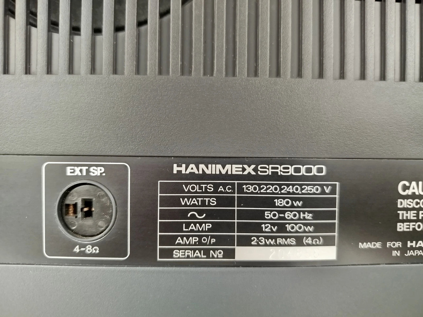 Proiettore Super 8mm Sonoro Hanimex Sr 9000 Vintage Custodia Cavo Scatola Microfono