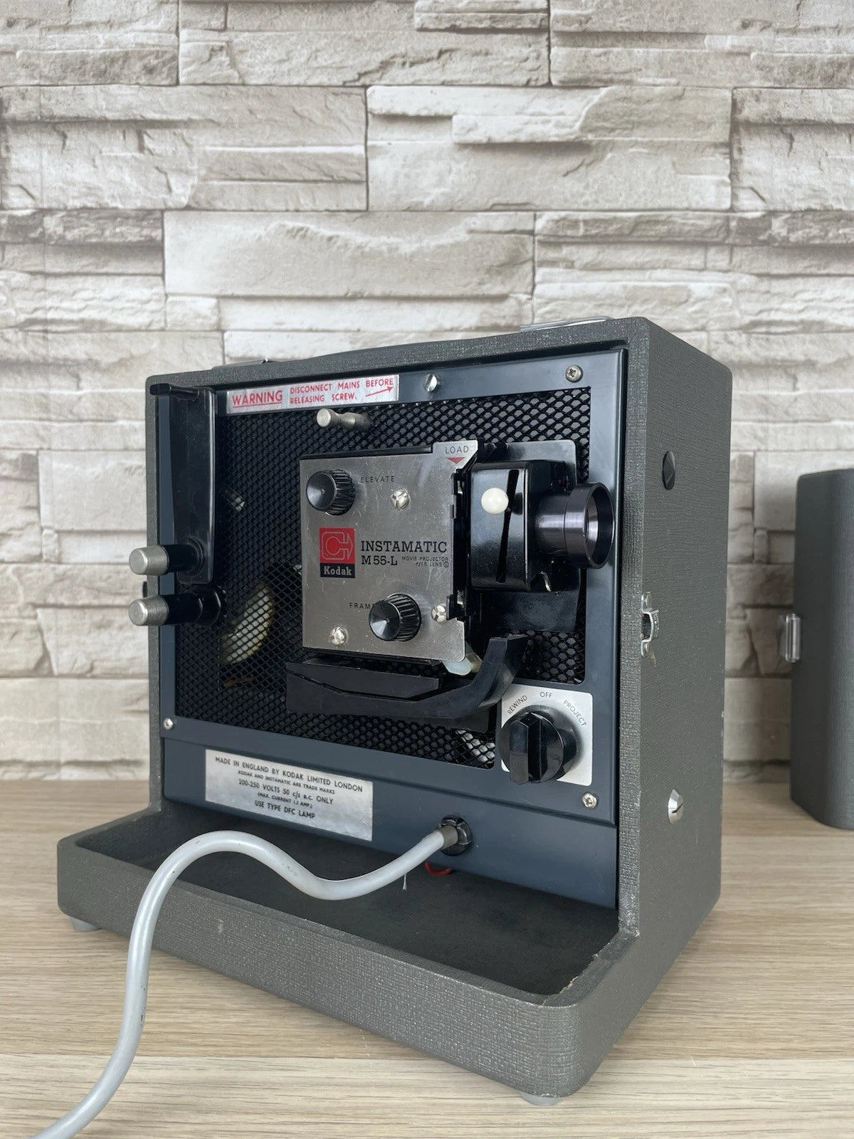 Proiettore Super 8 Kodak Instamatic M55-L Vintage Epoca Anni 60 Grigio Made UK