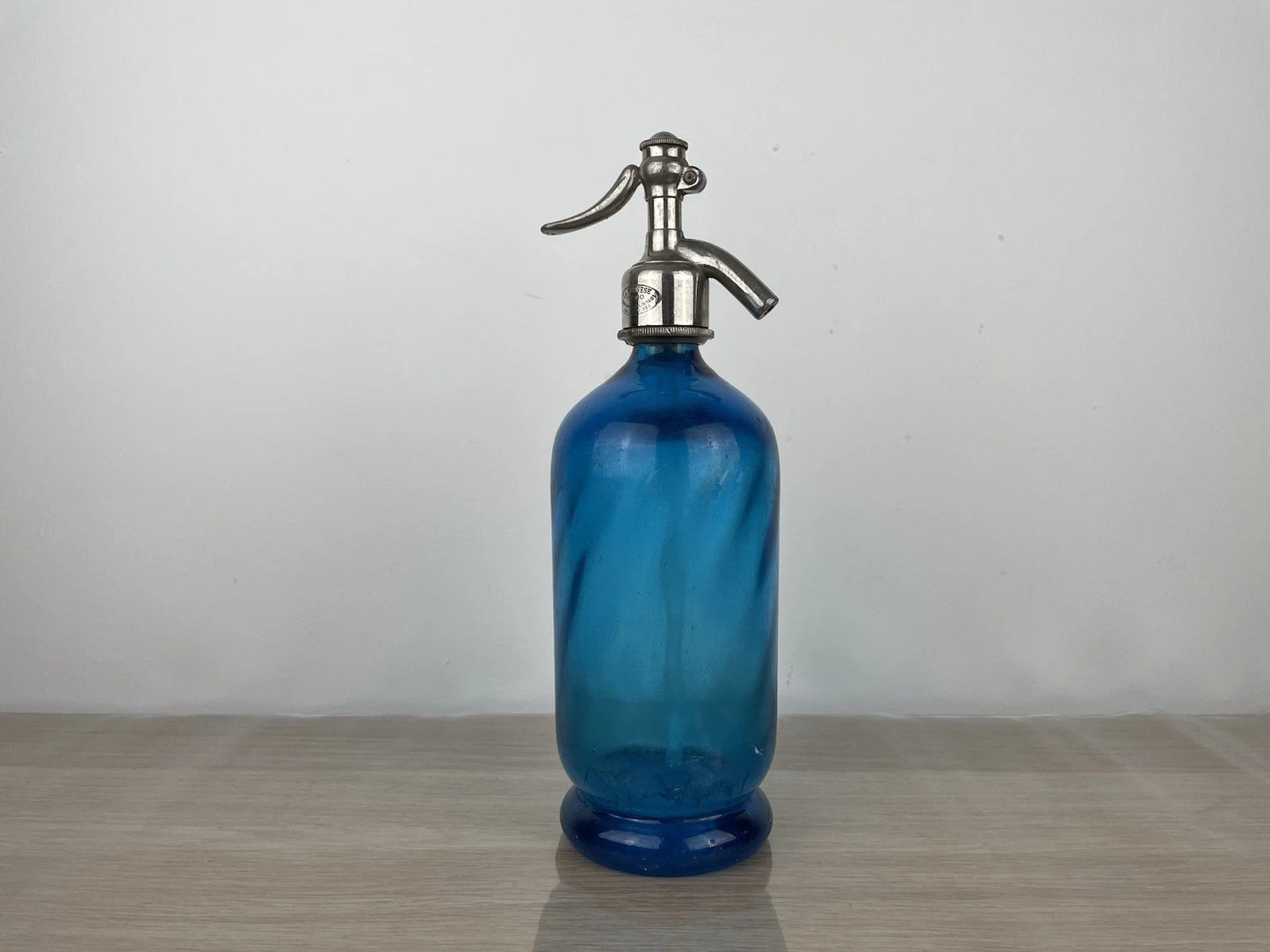 Antico Autoseltz Vetro Sifone Seltz La Torinese Torino Gualdi Correggio Blu