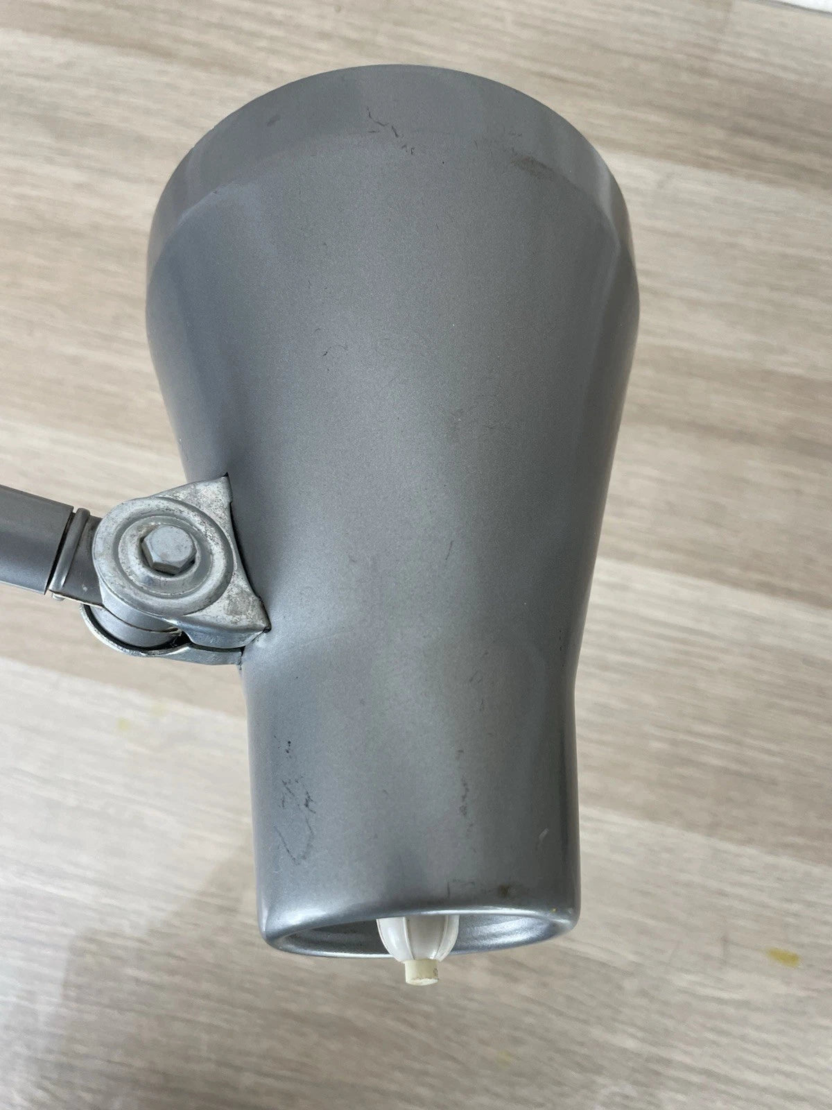 Lampada Acciarri Snodabile Industriale Vintage Epoca Grigia Con Morsetto Tavolo