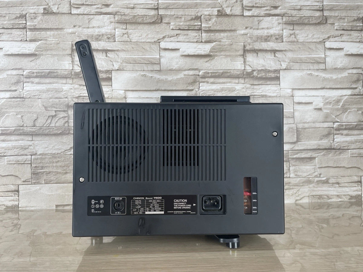 Proiettore Chinon Sound 7500 Sonoro Bobina Single8 Super8 Anni '70 Nero Vintage
