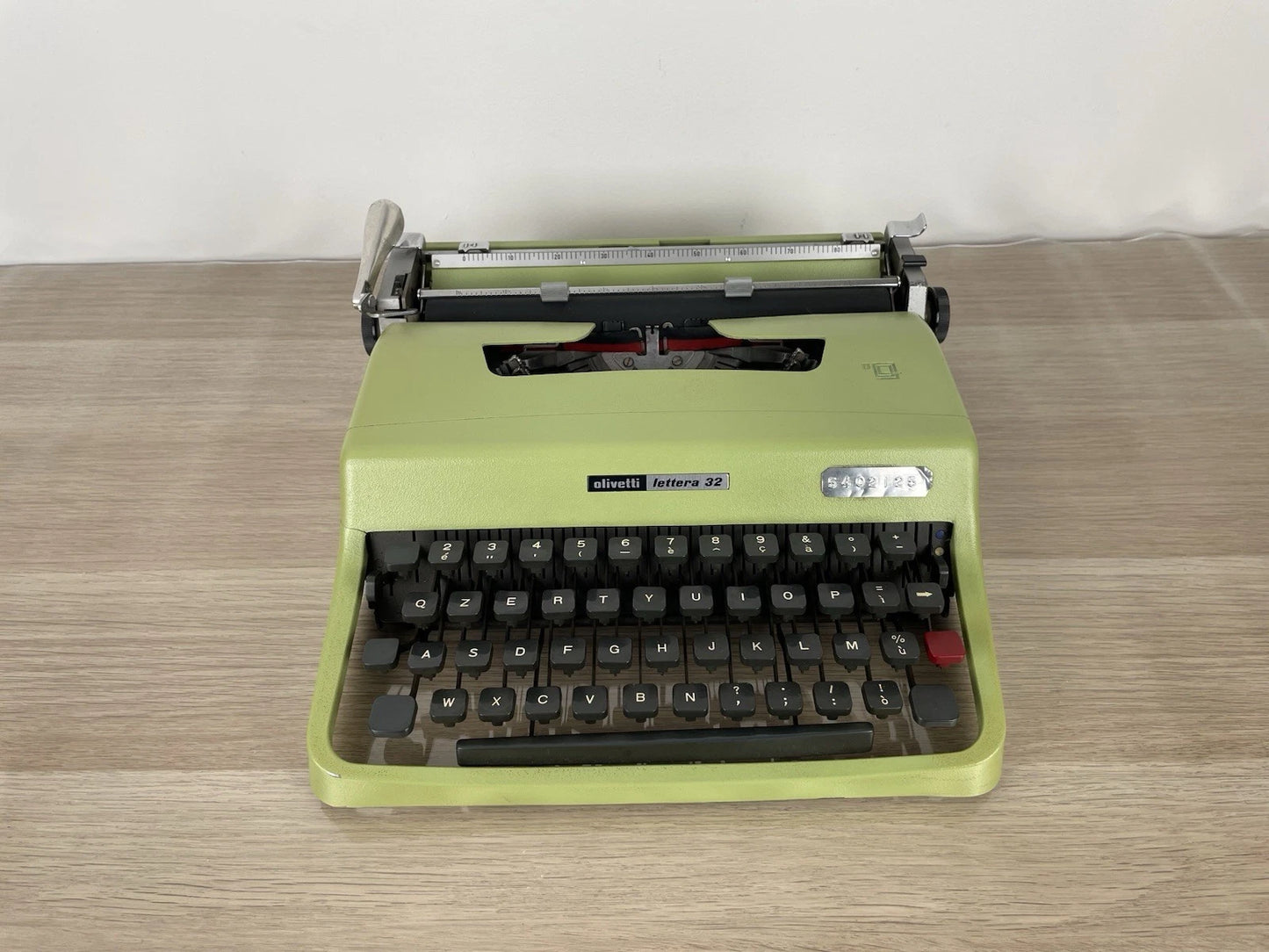 Macchina Da Scrivere Olivetti Lettera 32 Vintage Verde Nizzoli Anni 60 +Custodia