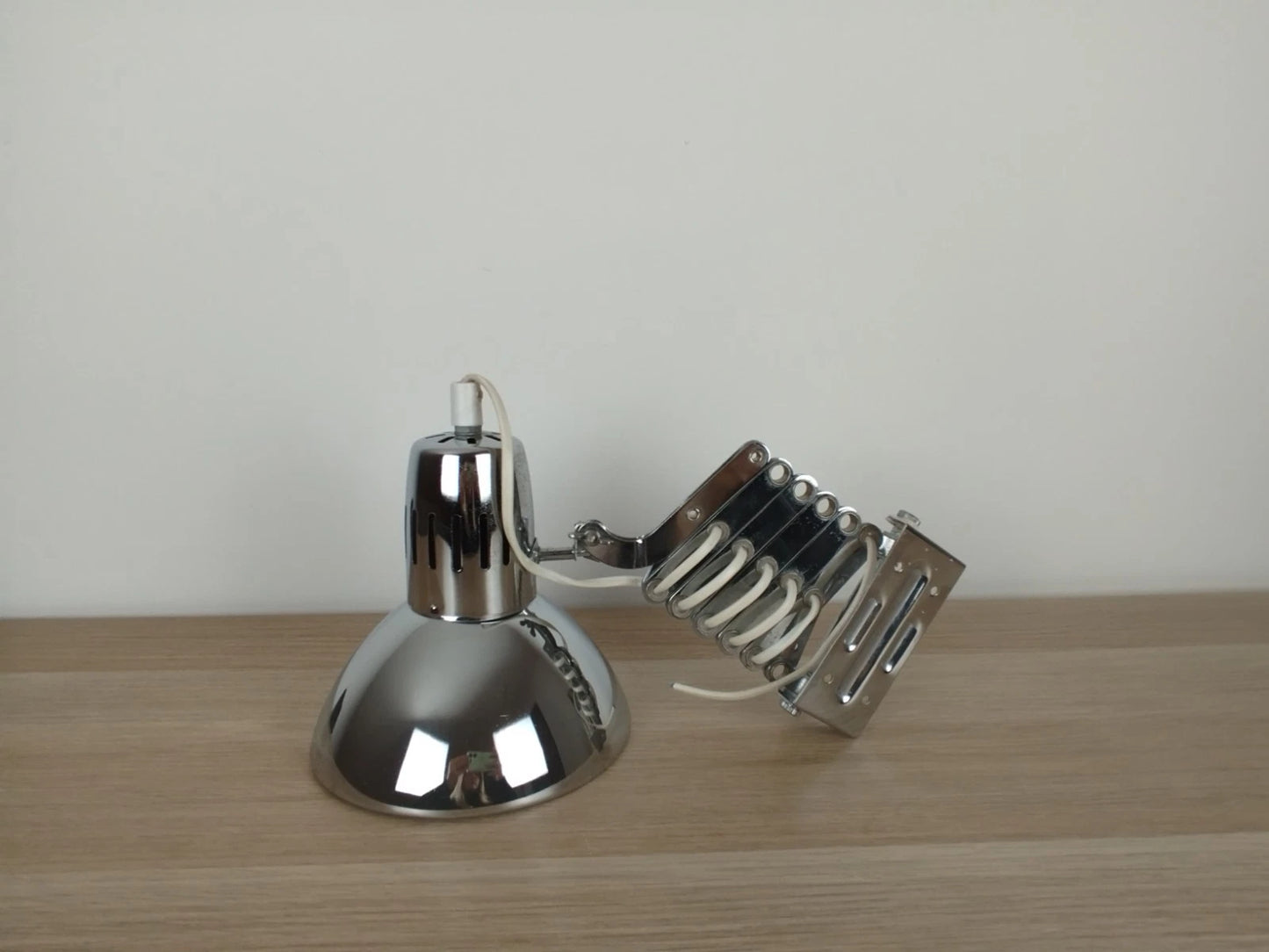 Lampada Applique Da Muro E Parete A Pantografo Cromata Vintage Industriale Retrò