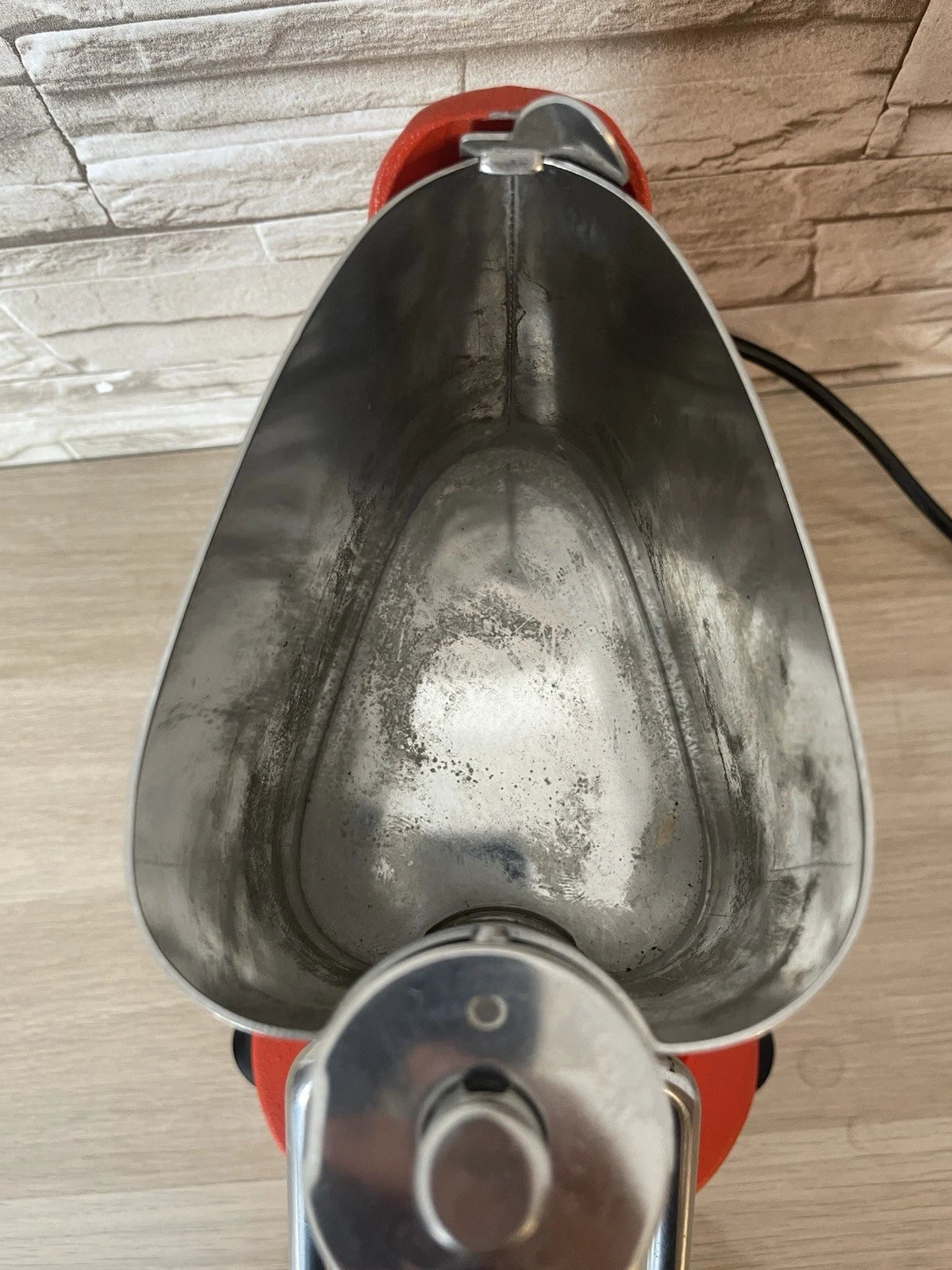 Macchina Per Caffè Caravel Arrarex Arancio Vintage A Leva Con Cavo Per Macinato