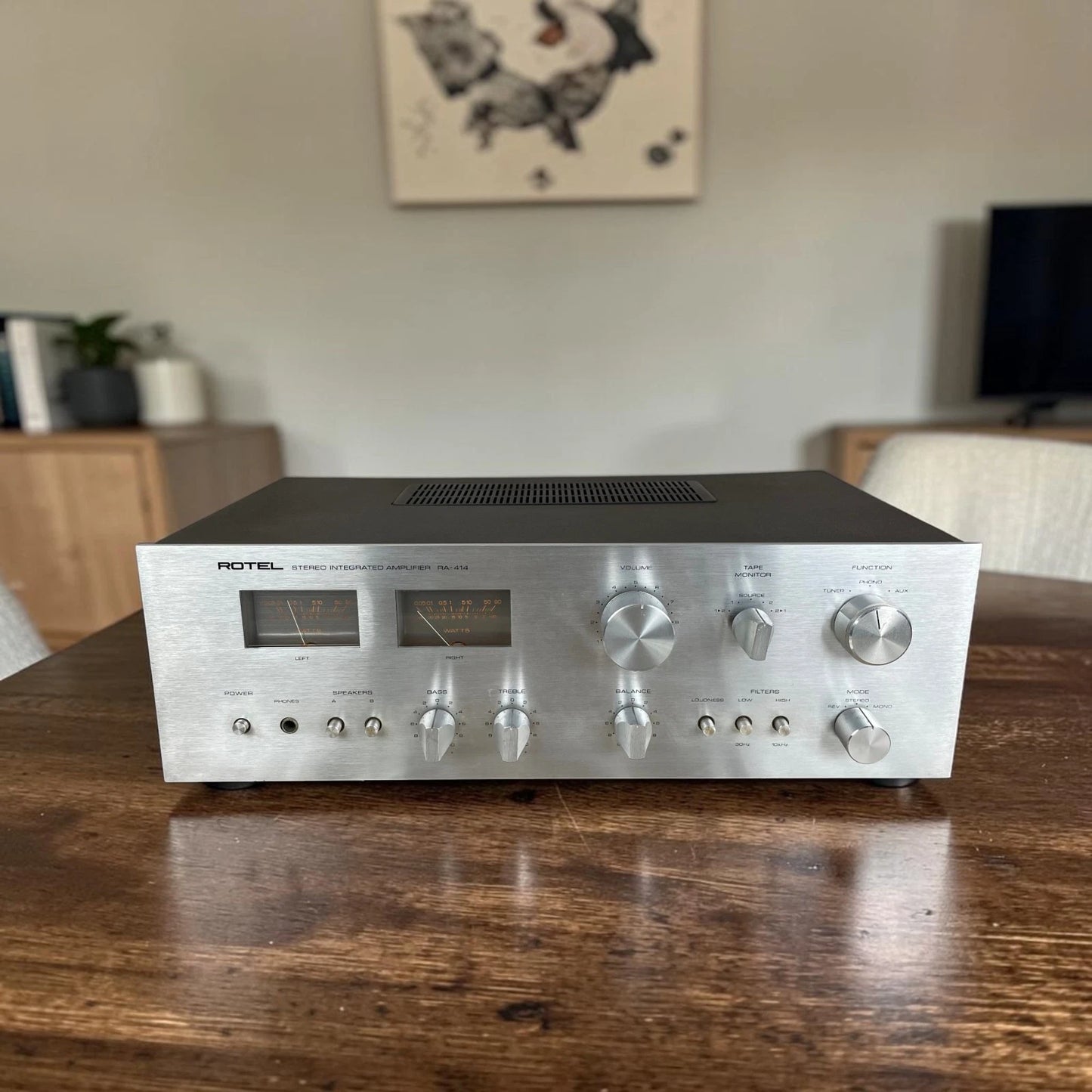 Amplificatore Integrato Rotel RA-414 Stereo HiFi Argento Vintage Anni 70 Japan
