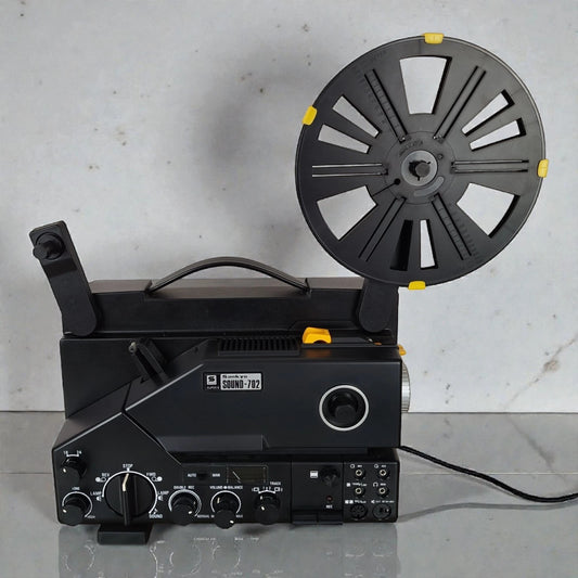 Proiettore Sonoro Super 8mm Sankyo Sound-702 Vintage Nero Anni 70 Custodia Cavo