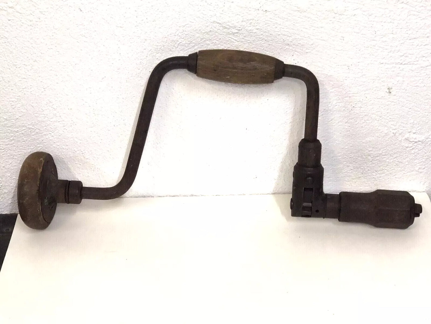 Trapano Manuale Tipo Girabacchino Manovella Legno E Ferro Antico Epoca Antico