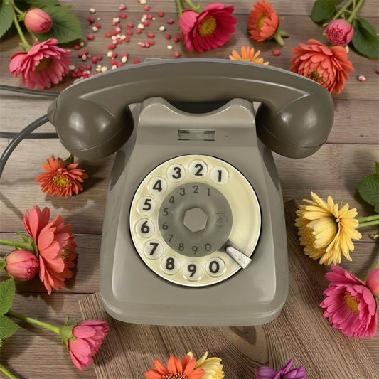 Telefono A Disco A Rotella Siemens Auso Telecomunicazioni S62 Bigrigio Vintage