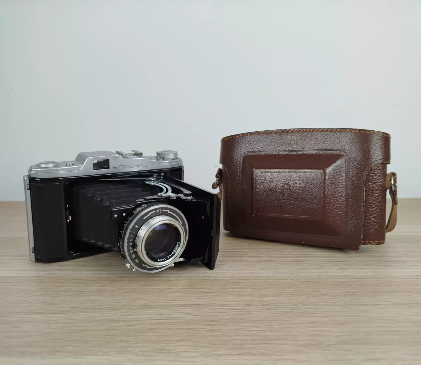 Fotocamera A Soffietto Carl Zeiss Ercona II Con Custodia Vintage Epoca Anni 50