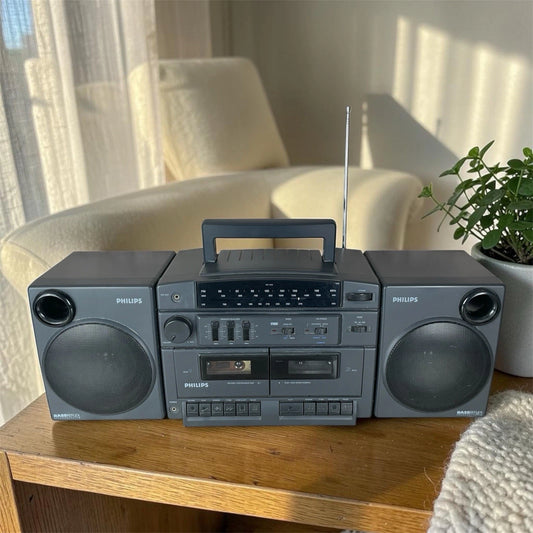 Boombox Radio Stereo Cassette Deck Philips AW7520/00 Nera Vintage Anni 90