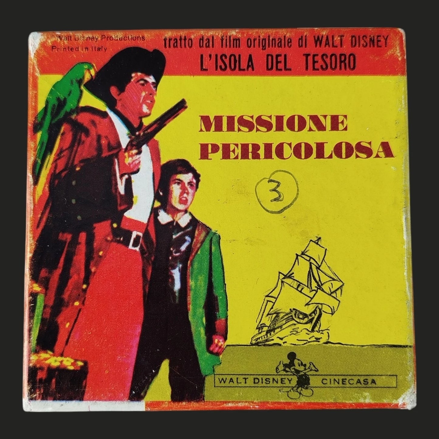 Pellicola Film Super 8 Missione Pericolosa Walt Disney L'Isola Del Tesoro Epoca