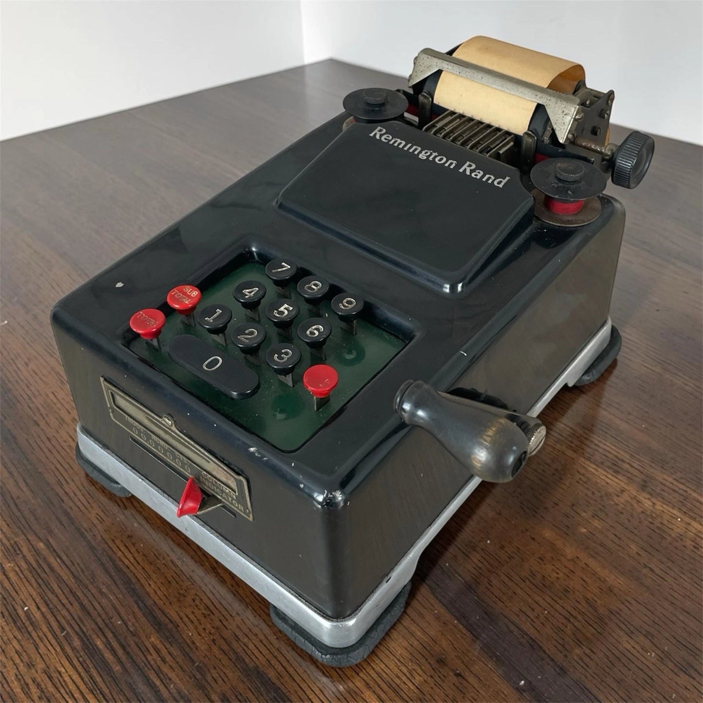 Antica Calcolatrice Remington Rand Manuale Vintage Epoca Anni 30 Nera USA