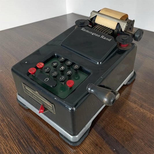 Antica Calcolatrice Remington Rand Manuale Vintage Epoca Anni 30 Nera USA