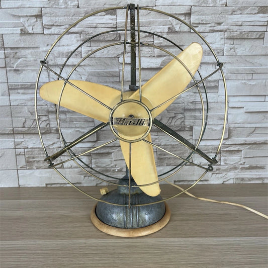 Ventilatore Ercole Marelli 04040 Vintage Epoca Anni 40 Da Tavolo Parete Grigio
