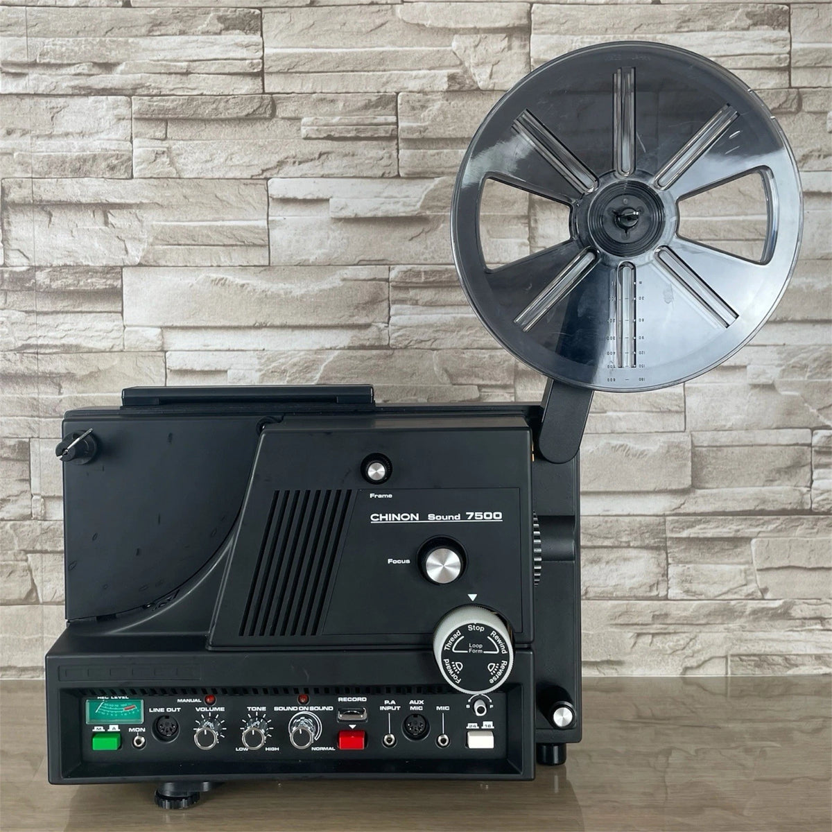 Proiettore Chinon Sound 7500 Sonoro Bobina Single8 Super8 Anni '70 Nero Vintage