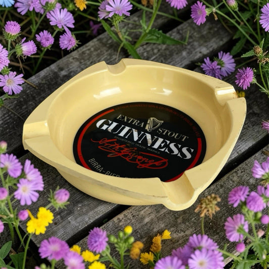 Posacenere Portacenere Birra Guinness Extra Stout Mebel Italy Vintage 70 Giallo