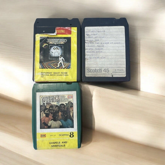 Lotto 3 Cassette Stereo 8 Gospel Spirituals Saturday Night Fever Autori Vari