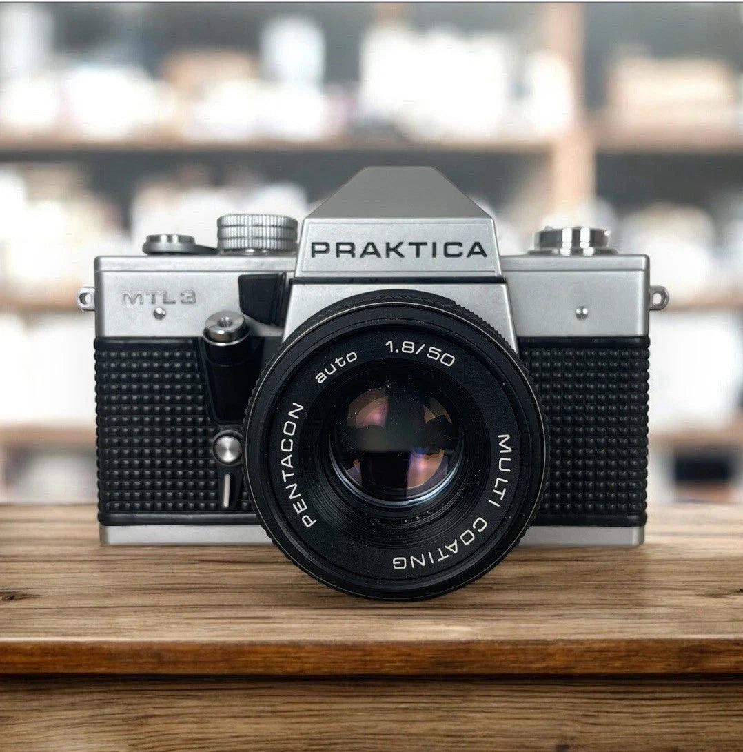 Fotocamera Analogica Praktica MTL 3 Vintage Obiettivo Pentacon Auto 1.8/50 Multi