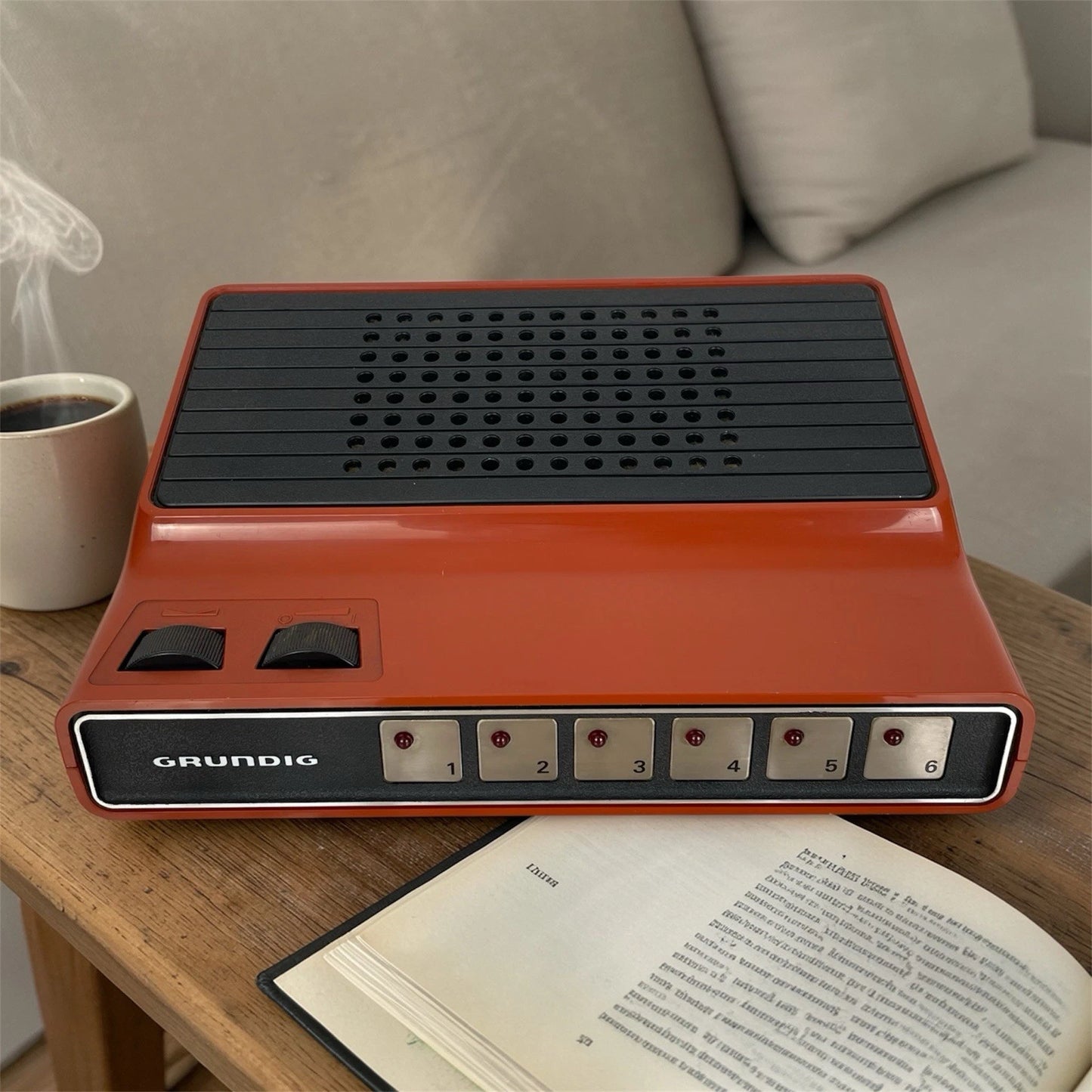 Radio Filodiffusione Grundig FD1200S Vintage Design Anni 70 Arancio Mattone