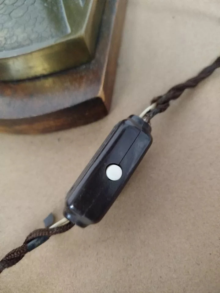 Antica Lampada Da Pianoforte Per Tavolo Vintage Epoca Inizi 900 In Ottone Rara