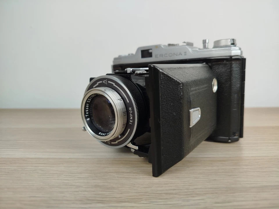 Fotocamera A Soffietto Carl Zeiss Ercona II Con Custodia Vintage Epoca Anni 50