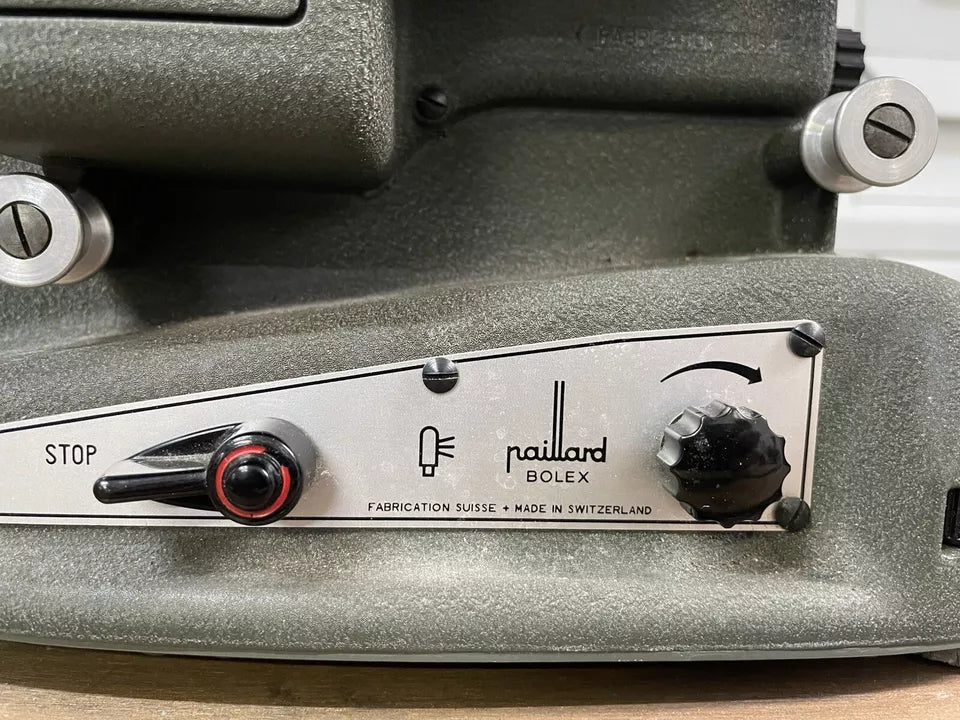 Antico Proiettore Bolex Paillard M8 Vintage Epoca Con Custodia Bobine Istruzioni