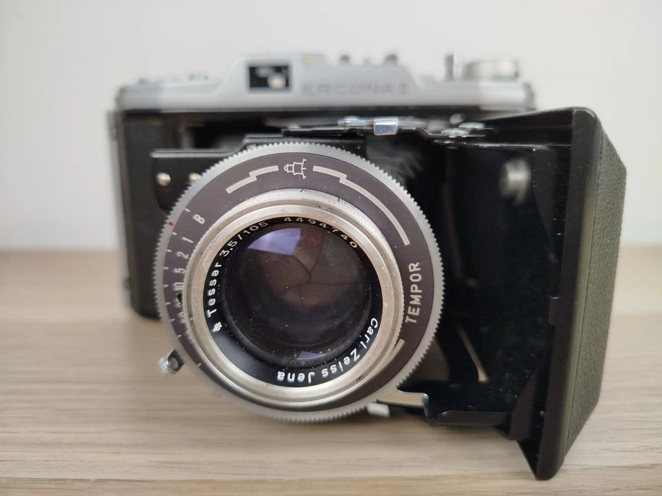 Fotocamera A Soffietto Carl Zeiss Ercona II Con Custodia Vintage Epoca Anni 50