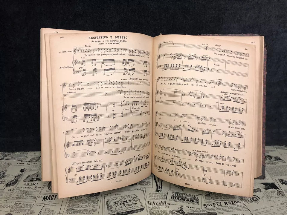 Antico Spartito L’Africana Opera In 5 Atti G. Meyerbeer Circolo Roma Bengasi