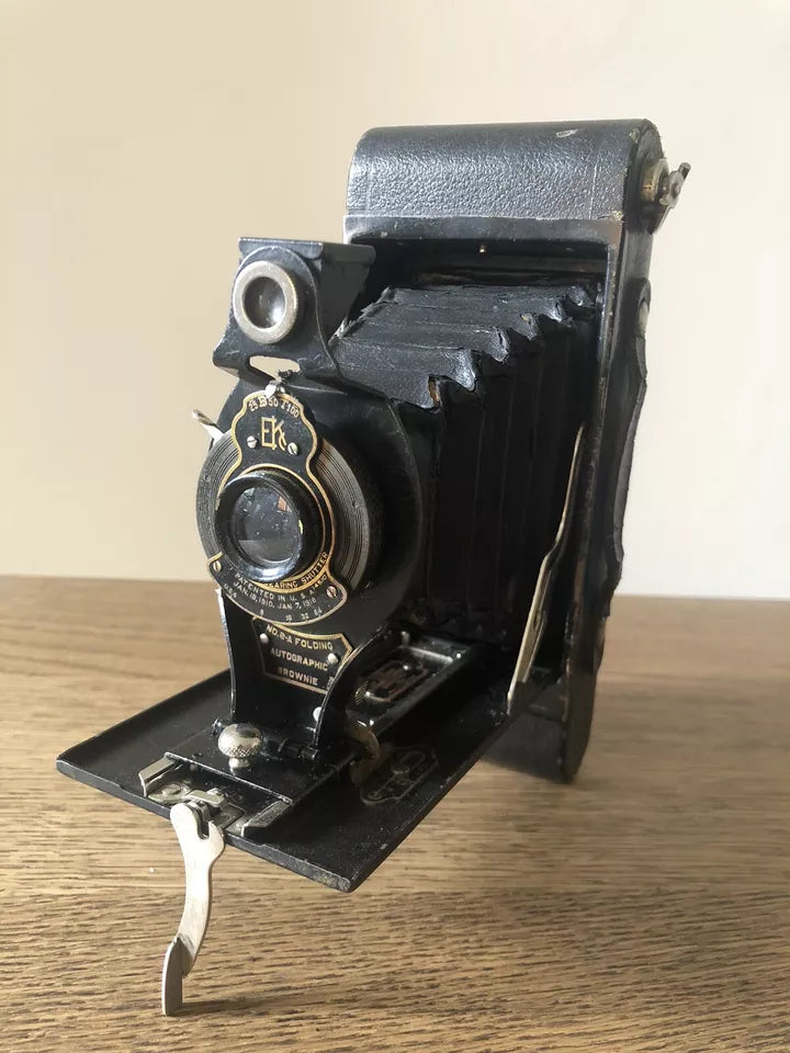 Antica Fotocamera a Soffietto Kodak Ball Bearing Shutter EKc Epoca 1910 USA Raro