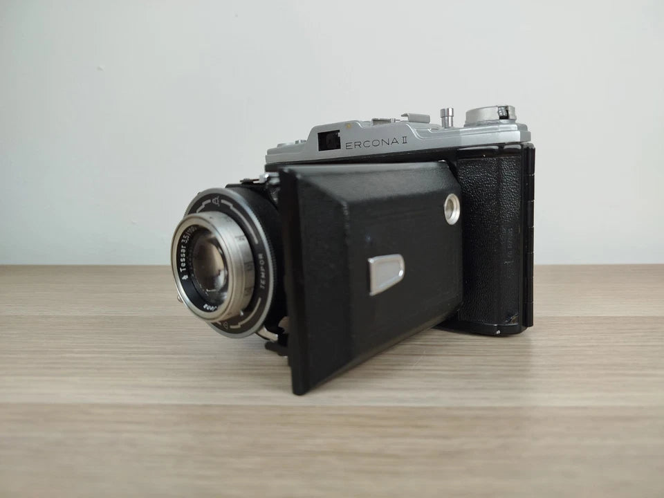 Fotocamera A Soffietto Carl Zeiss Ercona II Con Custodia Vintage Epoca Anni 50