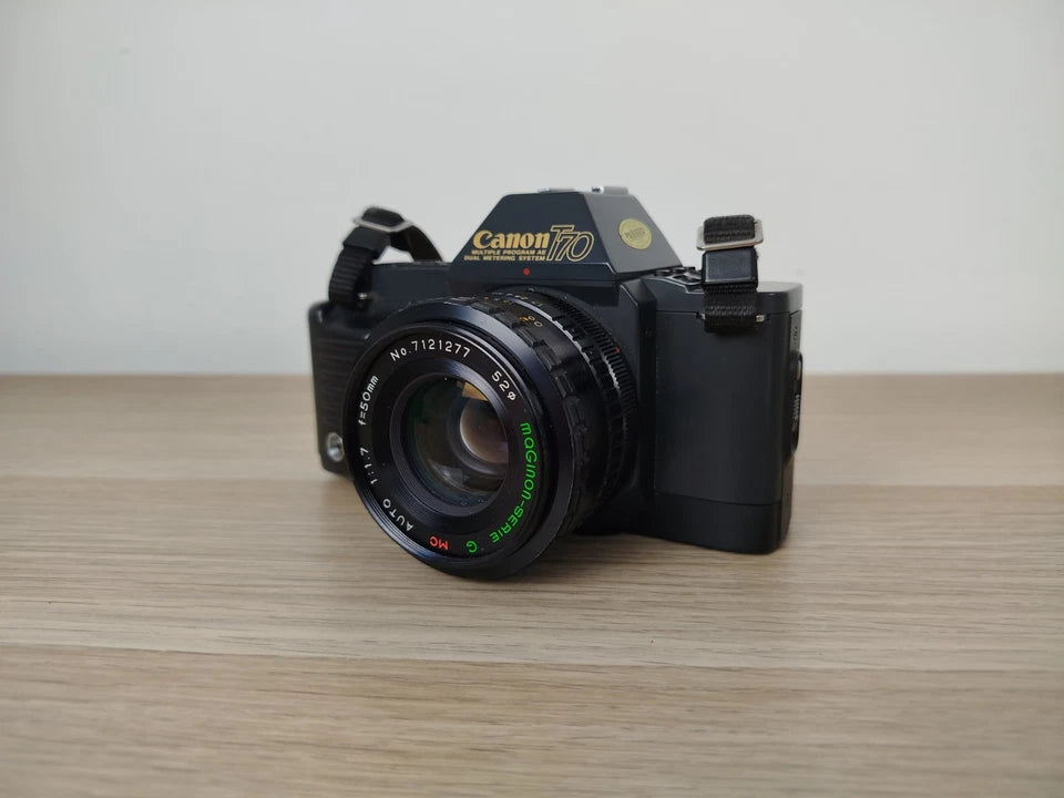 Fotocamera Analogica Canon T 70 35mm Relflex Con Obiettivo Maginon Serie G