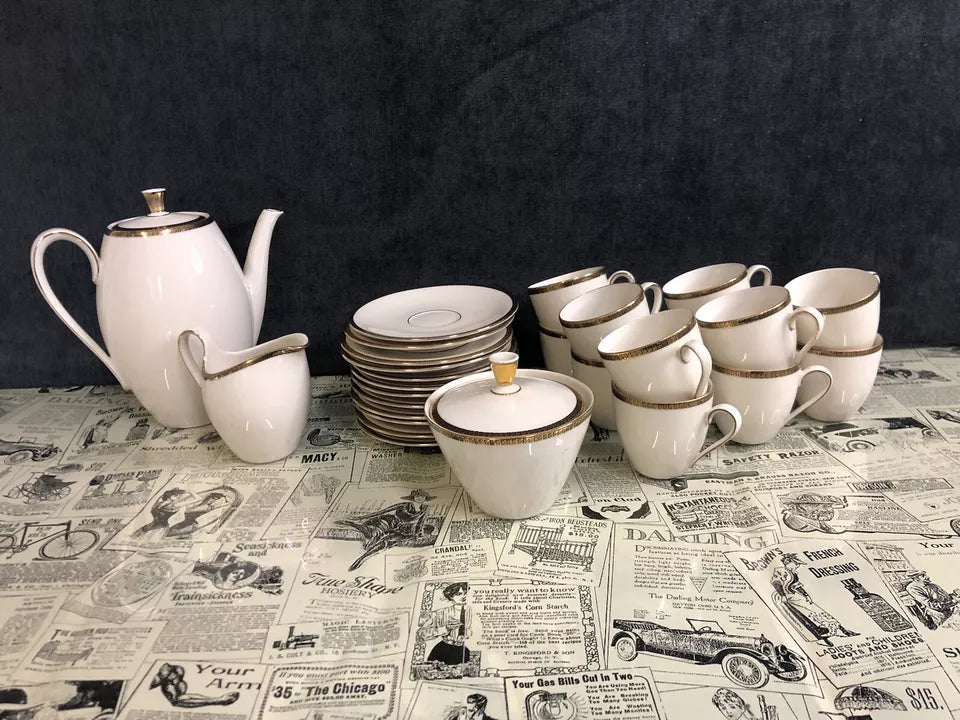 Servizio Set 24 Tazze The Caffè Seltmann Weiden Bavaria Isolde Vintage Tazzine e Piattini