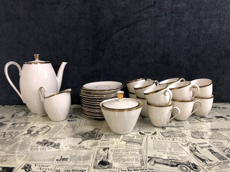Servizio Set 24 Tazze The Caffè Seltmann Weiden Bavaria Isolde Vintage Tazzine e Piattini
