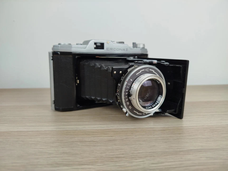 Fotocamera A Soffietto Carl Zeiss Ercona II Con Custodia Vintage Epoca Anni 50