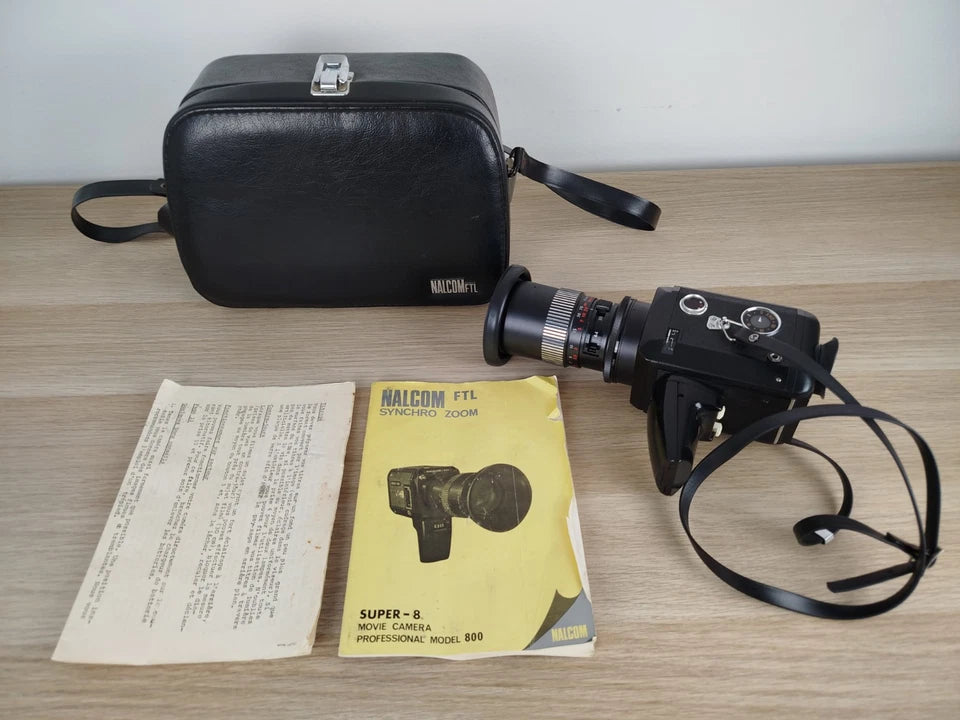 Cinepresa Super 8 Nalcom FTL Model 800 Vintage Con Custodia E Istruzioni Synchro