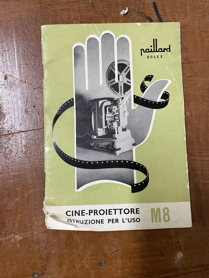 Antico Proiettore Bolex Paillard M8 Vintage Epoca Con Custodia Bobine Istruzioni