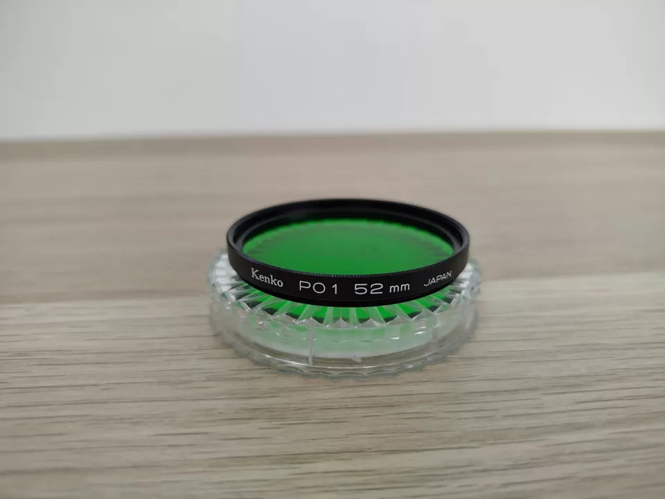 Filtro Fotografico Kenko PO1 52mm Japan Verde Per Fotocamera Analogica Vintage