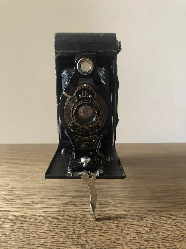 Antica Fotocamera a Soffietto Kodak Ball Bearing Shutter EKc Epoca 1910 USA Raro