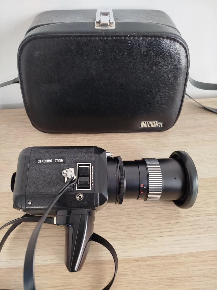 Cinepresa Super 8 Nalcom FTL Model 800 Vintage Con Custodia E Istruzioni Synchro