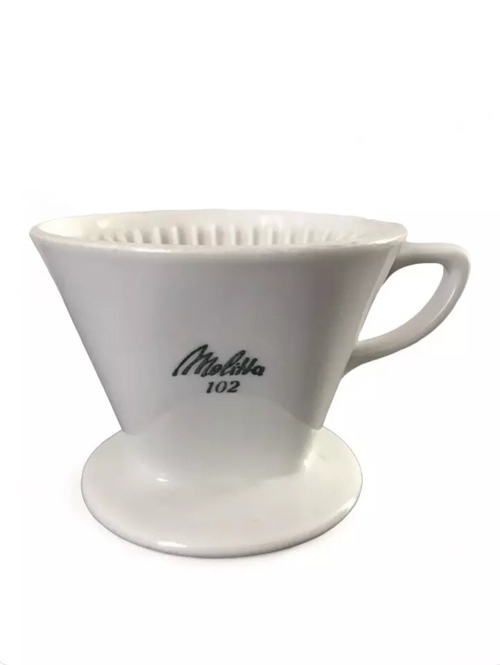 Tazza Melitta 102 Filtro Per Caffè Vintage Epoca Anni 50 Porcellana Bianca Rara