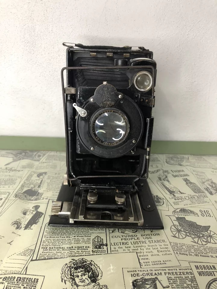 Antica Fotocamera a Soffietto Rom3 Con Obiettivo F13.5 Vintage Epoca 900’