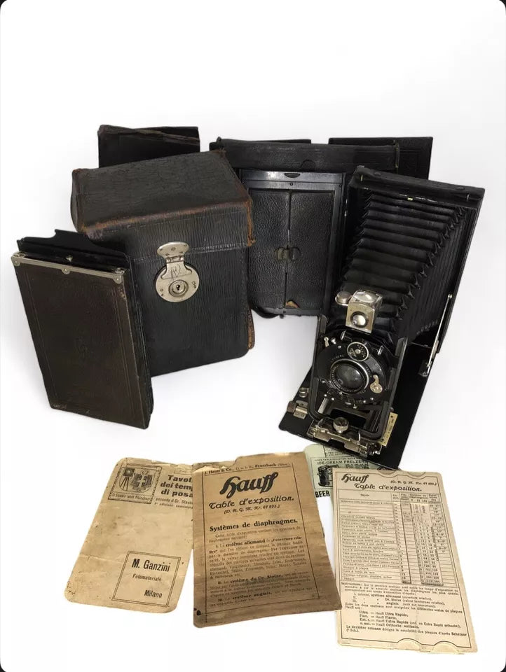 Antica Fotocamera a Soffietto CP Goerz Berlin da Studio Con Obiettivo Epoca 900’