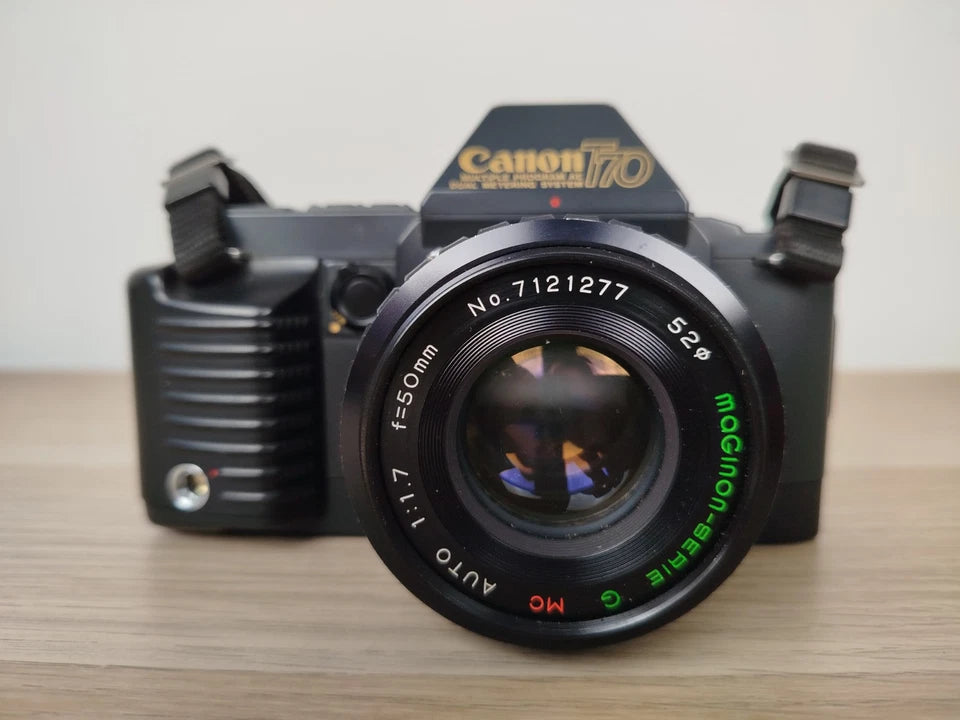 Fotocamera Analogica Canon T 70 35mm Relflex Con Obiettivo Maginon Serie G