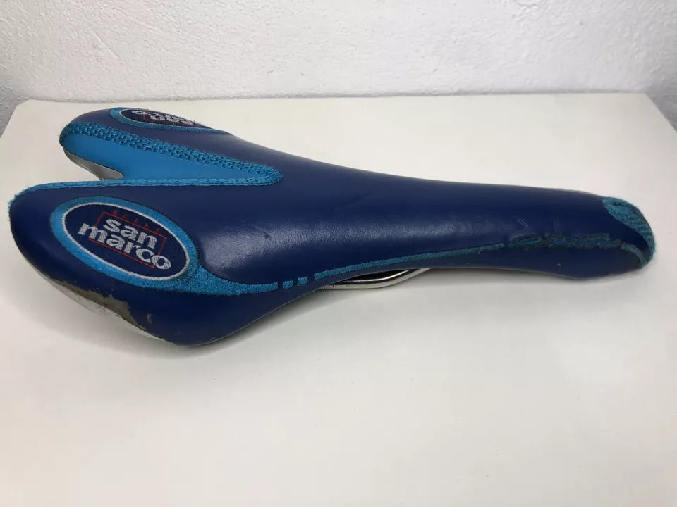 Sellino Per Bicicletta Da Corsa Selle San Marco Azzurro Blu Made In Italy