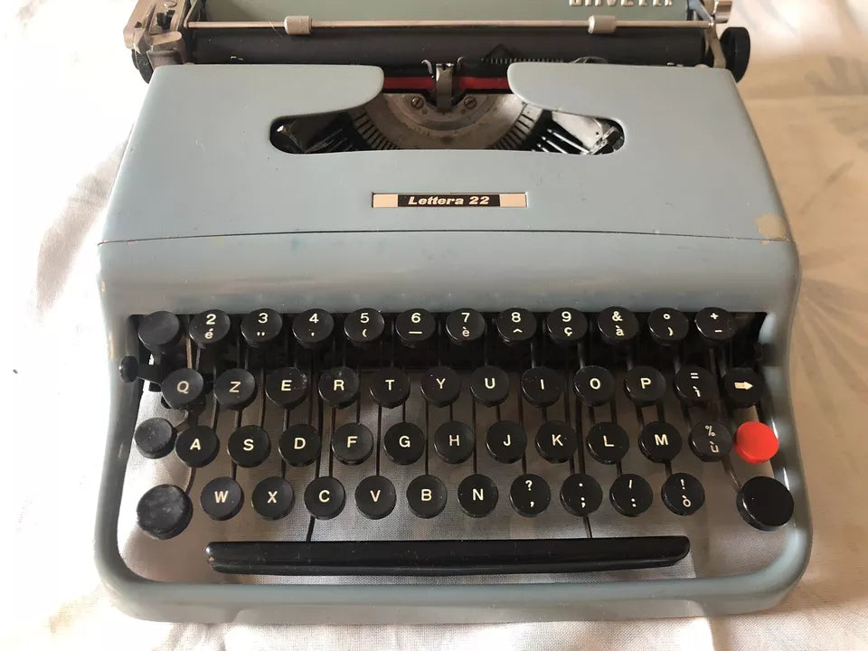 Macchina Da Scrivere Olivetti Lettera 22 PRIMA SERIE 934810 Targa In Metallo
