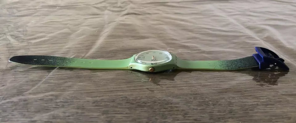 Orologio Da Polso Swatch Gent Pavo Real GG706 Anno 1997 Vintage Da Uomo Verde